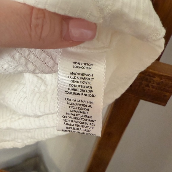 Beachlunchlounge White Short Sleeve Half Button Down - Picture 4 of 4